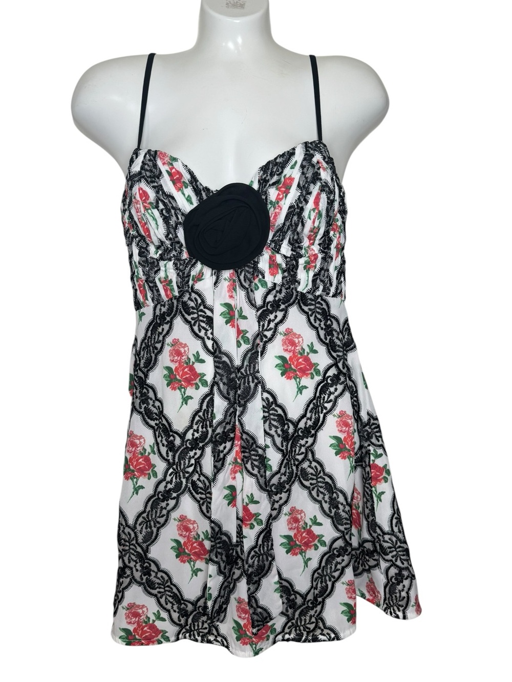 New For Love & Lemons Greta Floral & Lace Mini Dress - Picture 4 of 12